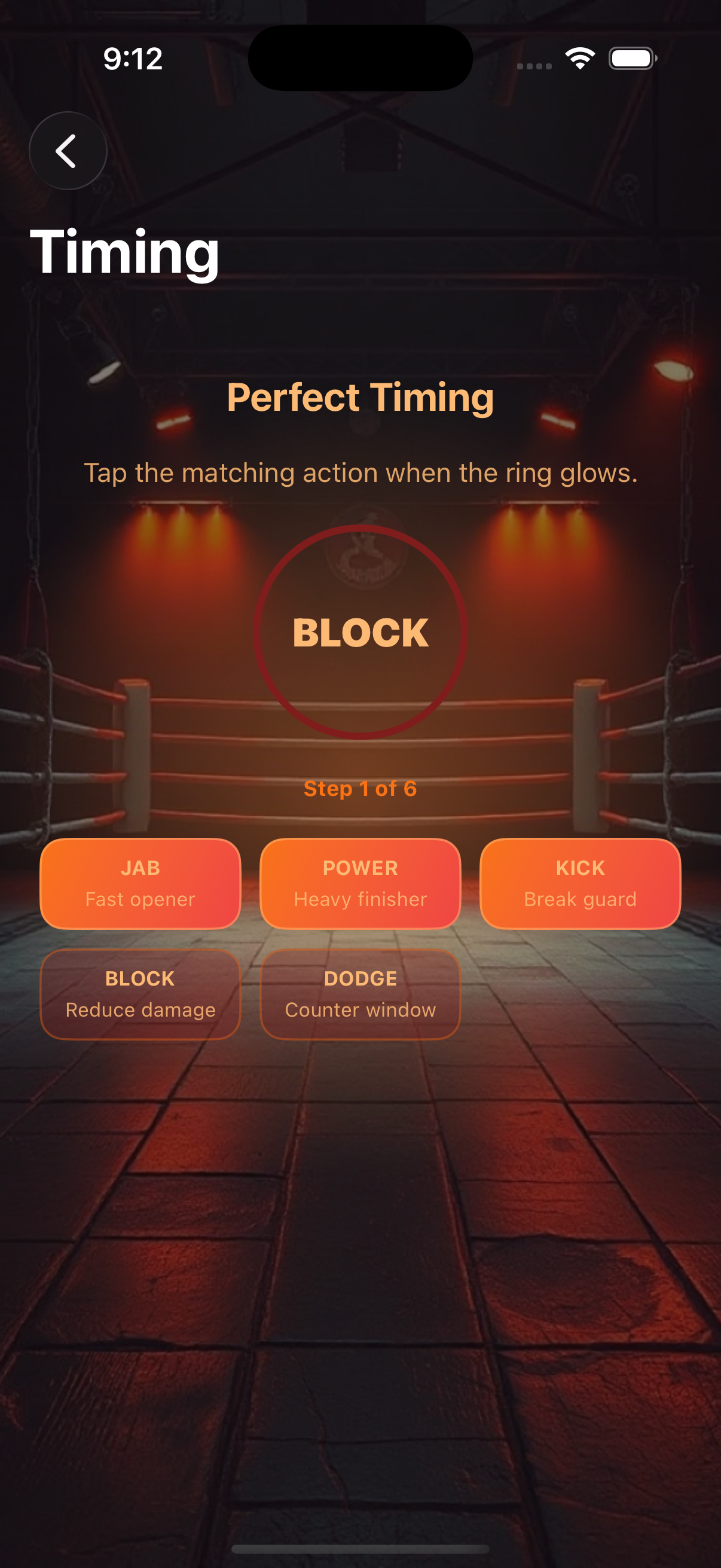 Onboarding strike tutorial